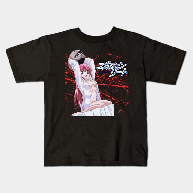 Artful Echoes Unforgettable Scenes From Elfen Lied Manga Kids T-Shirt by Super Face